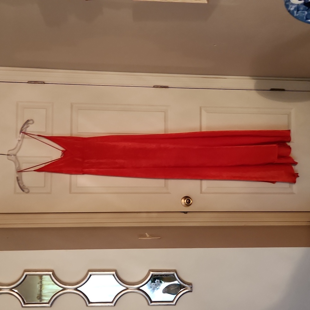 Pretty Little Thing Red ExtremeSplit Strappy Back Maxi Dress
